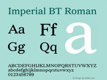 Imperial BT Roman Version 2.001 mfgpctt 4.4图片样张