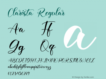 Clarista Version 1.00;October 15, 2019;FontCreator 12.0.0.2545 64-bit Font Sample