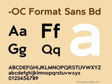 -OC Format Sans Bd Version 1.000;PS 001.000;hotconv 1.0.88;makeotf.lib2.5.64775图片样张