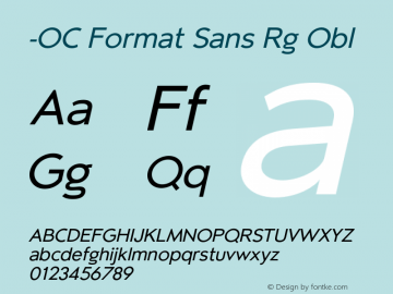 -OC Format Sans Rg Obl Version 1.000;PS 001.000;hotconv 1.0.88;makeotf.lib2.5.64775图片样张