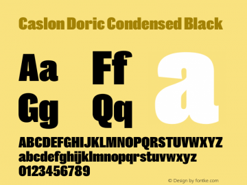 CaslonDoricCondensed-Black Version 1.001 2019 | wf-rip DC20190715 Font Sample