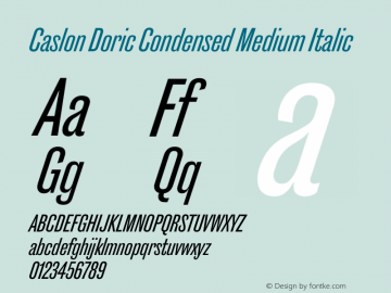 CaslonDoricCondensed-MediumItalic Version 1.001 2019 | wf-rip DC20190715 Font Sample