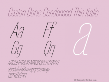 CaslonDoricCondensed-ThinItalic Version 1.001 2019 | wf-rip DC20190715图片样张