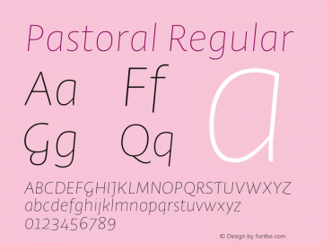 Pastoral W04 Thin Italic Version 1.00图片样张