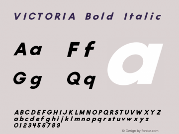 VICTORIA Bold Italic Version 1.002;Fontself Maker 2.1.2图片样张