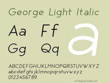 George Light Italic Version 1.002;Fontself Maker 3.0.1 Font Sample