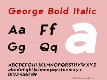 George Bold Italic Version 1.002;Fontself Maker 3.0.1 Font Sample