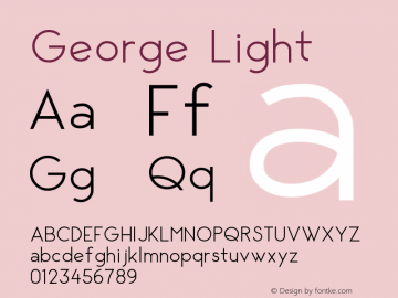 George Light Version 1.002;Fontself Maker 3.0.1 Font Sample
