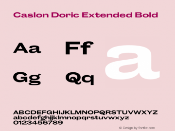 CaslonDoricExtended-Bold Version 1.001 2019 | wf-rip DC20190715 Font Sample