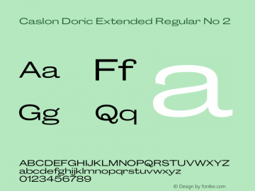 CaslonDoricExtended-RegularNo2 Version 1.001 2019 | wf-rip DC20190720 Font Sample