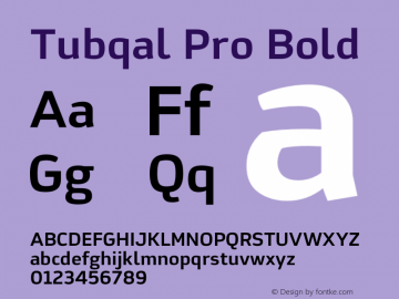 Tubqal Pro Bold Version 2.000; ttfautohint (v1.8) Font Sample