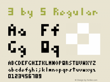 3 by 5 Regular Version 1.0 Font Sample