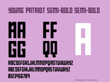 Young Patriot Semi-Bold Version 1.0; 2019 Font Sample