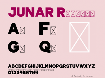 JUNAR Version 1.005;Fontself Maker 3.1.1图片样张