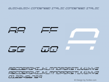 QuickQuick Condensed Italic Version 3.0; 2019图片样张