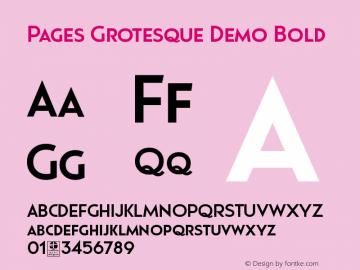 Pages Grotesque Demo Bold Version 1.00 May 22, 2019, initial release图片样张