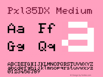 Pxl35DX Version 001.000 Font Sample