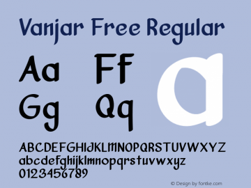 VanjarFreeRegular Version 1.002;Fontself Maker 3.2.2 Font Sample