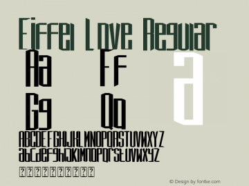 Eiffel Love Version 1.00;July 17, 2019;FontCreator 11.5.0.2430 64-bit Font Sample