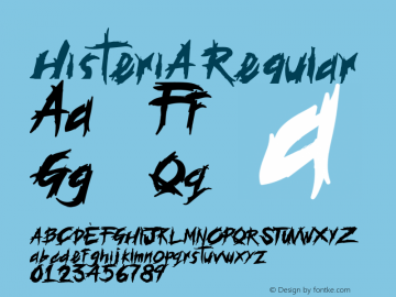 HisteriA Version 1.000 Arendxstudio Font Sample