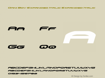 Omni Boy Expanded Italic Version 1.0; 2019图片样张