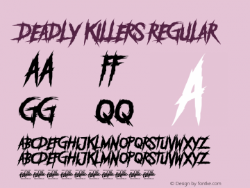 DEADLY KILLERS Version 1.00; Font Sample