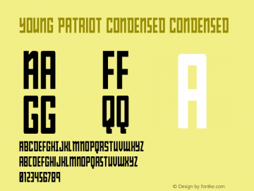 Young Patriot Condensed Version 1.0; 2019 Font Sample