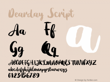 Dearday-Script  Font Sample