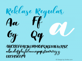 Reklase Version 1.000 Font Sample