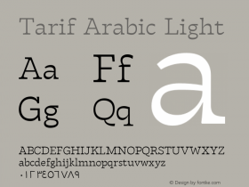 Tarif Arabic Light Version 1.000 Font Sample