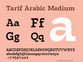 Tarif Arabic Medium Version 1.000 Font Sample