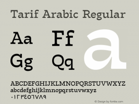 Tarif Arabic Regular Version 1.000 Font Sample