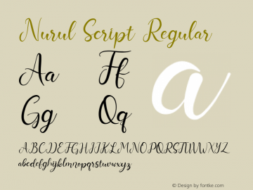 Nurul Script Version 1.00;August 28, 2019;FontCreator 11.5.0.2422 64-bit图片样张
