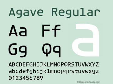 Agave Regular Version 13 ; ttfautohint (v1.8.3) Font Sample