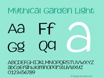 MythicalGarden-Light Version 1.000 Font Sample