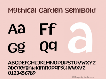 MythicalGarden-SemiBold Version 1.000 Font Sample