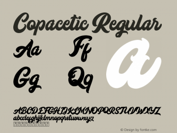 Copacetic Version 1.00;September 5, 2019;FontCreator 11.5.0.2422 32-bit图片样张