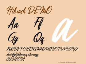 Hibrush DEMO Version 1.00;September 22, 2019;FontCreator 12.0.0.2525 64-bit图片样张