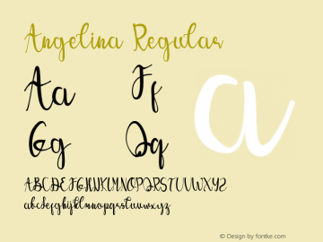 Angelina Version 1.00;September 26, 2019;FontCreator 11.5.0.2430 32-bit图片样张