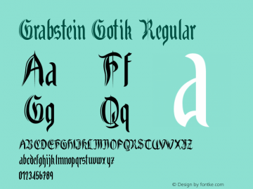 Grabstein Gotik Version 1.00 October 15, 2019, initial release Font Sample