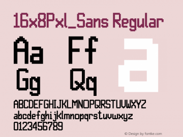 16x8Pxl_Sans Regular Version 1.0图片样张