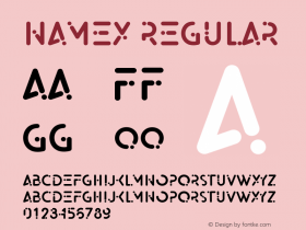 namex Version 1.00;October 17, 2019;FontCreator 12.0.0.2547 64-bit图片样张