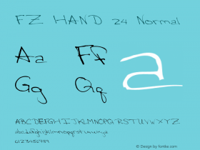 FZ HAND 24 Normal 1.000 Font Sample