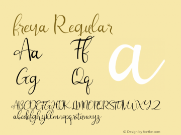 freya Version 1.00;September 26, 2019;FontCreator 11.5.0.2422 64-bit Font Sample