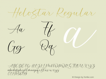 Helostar Version 1.000 Font Sample