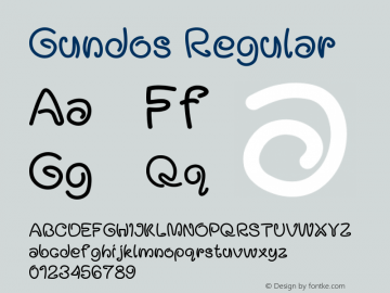 Gundos Version 1.00;September 29, 2019;FontCreator 11.5.0.2422 32-bit Font Sample