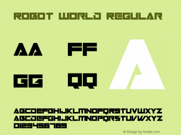 Robot World Version 1.00;October 7, 2019;FontCreator 12.0.0.2547 64-bit Font Sample
