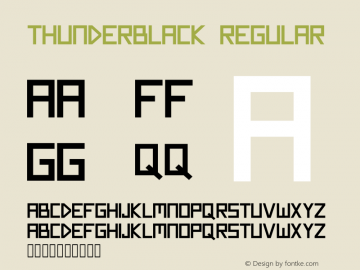 Thunderblack Version 001.000 Font Sample