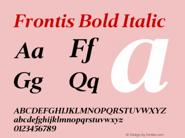 Frontis-BoldItalic Version 1.000 | wf-rip DC20190630图片样张