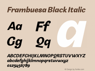 Frambuesa Black Italic Version 1.000图片样张